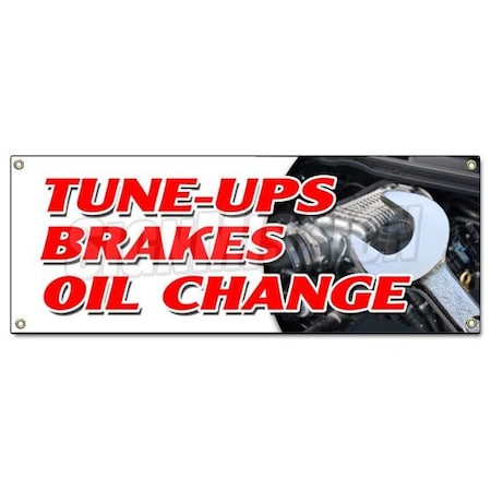 Signmission Tune Ups Brakes Oil Chan, 18 Inch x 48 Inch, Banner B-Tune Ups Brakes Oil Chan