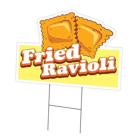 Signmission Fried Ravioli Die Cut Yard Sign & Stake outdoor plastic coroplast window, C-DC-1216-Fried Ravioli19 C-DC-1216-Fried Ravioli19