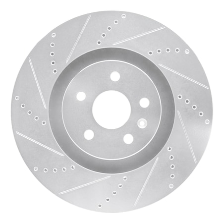 Dynamic Friction Co DFC Brake Rotor - Drilled and Slotted - Silver 631-46029L