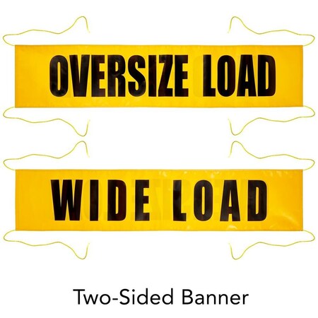 Jj Keller Vehicle Banner, Yellow, 18 in H, 7 ft W 72734