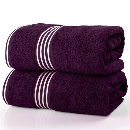 Lavish Home Bath Towels 2PC 100% Cotton Towel Set Extra Large Quick Drying Bath Towels Absorbent Bath Sheets 67-0022-EBS