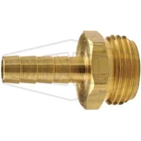 Dixon Standard Shank Garden Hose Thread Male Fitting, 3/4 x 1/2 in Nominal, Brass, Domestic 5900812CLF