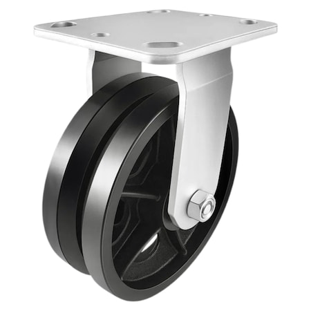 Hyw Products Heavy Duty Caster 6in V-Groove Wheel, Rigid 40-60R-A1-VG
