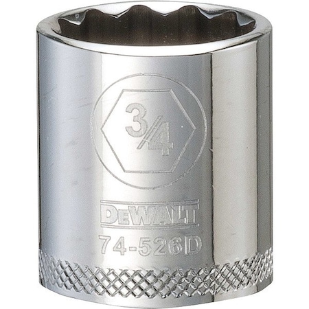 Dewalt Socket, 12 pt, 3/8in, 3/4in SAE DWMT74526OSP