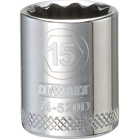 Dewalt Socket, 12 pt, 3/8in, 15 mm DWMT74520OSP