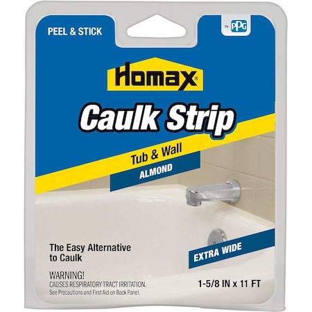 Homax 34015 CAULK STRIP 7/8X11WHITE TUP WALL 1 156PK