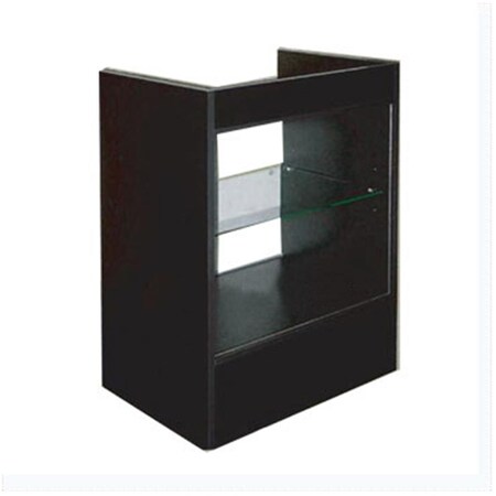 Amko Cash Register Stand with Glass, Black SCRGB