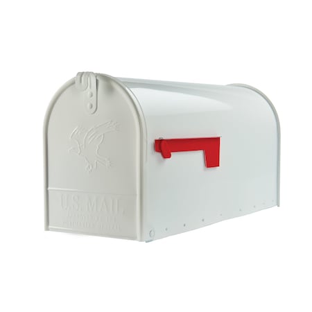 Solar Group Architectural Mailboxes Elite Classic Galvanized Steel Post Mount White Mailbox E1600WAM