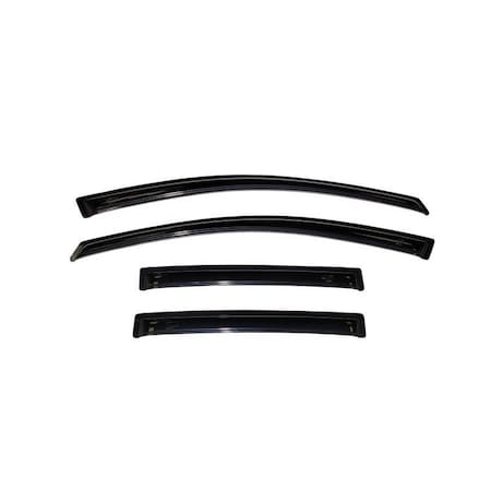 Ventshade Rainguards, Aerodynamic Design, Tape-On, Smoke, Acrylic, Set Of 4 94009