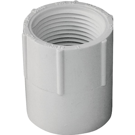Genova LASCO Pipe Adapter, 1 in, Slip x FPT, PVC, White, SCH 40 Schedule, 450 psi Pressure 435010BC