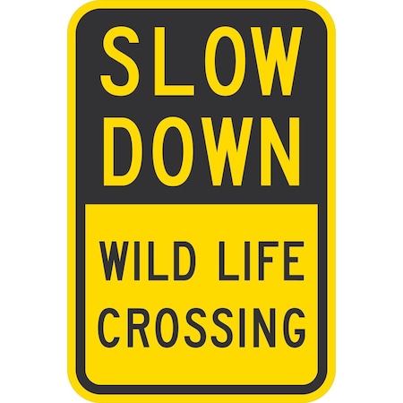 Lyle Slow Down Wild Life Crossing, 12x18, Engineer Grade, Yellow G-3499-EG_12x18
