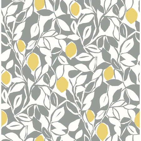 A-Street Prints Loretto Grey Citrus Wallpaper 2969-26025