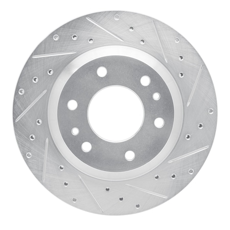 Dynamic Friction Co DFC Brake Rotor - Drilled and Slotted - Silver 631-48044R