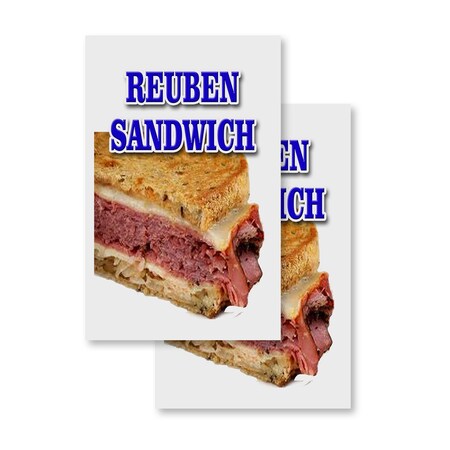 Signmission Reuben Sandwich, Vinyl Decals Only 24 Inch x 36 Inch, Vinyl Decal, 2PK DSB-2436-2PACK-Reuben Sandwich