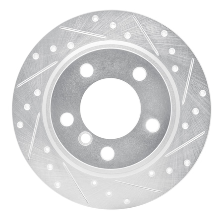 Dynamic Friction Co DFC Brake Rotor - Drilled and Slotted - Silver 631-32010R