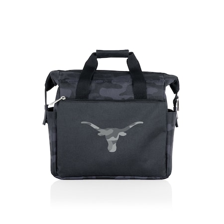 Picnic Time Family Of Brands NCAA Texas Longhorns On The Go Lunch Bag Cooler - Soft Cooler Lunch Box, Black Camo 510-00-182-194-1
