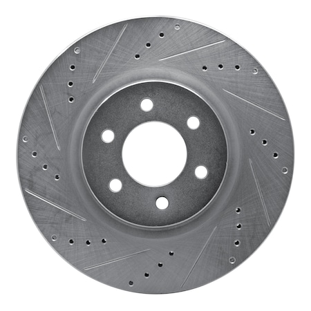 Dynamic Friction Co DFC Brake Rotor - Drilled and Slotted - Silver 631-40013L