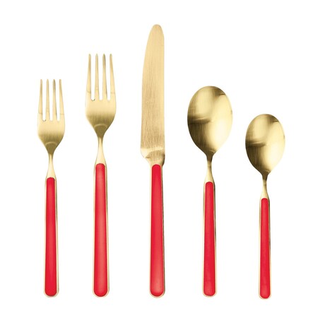 Mepra Fantasia Ice Gold Flatware Set - 20 Pieces - Red 10S722020OI