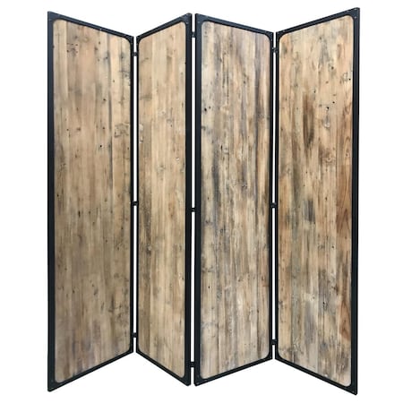 Palacedesigns 4 Panel Room Divider, Brown - 84 x 80 x 1 in. PA3099609