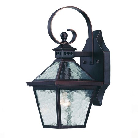 Homeroots Two Light Antique Bronze Hammered Glass Wall Light 398623