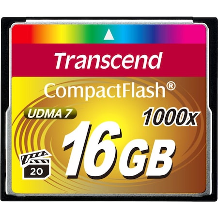 Transcend Information Transcend Ultimate 16 GB CompactFlash - 160 MB/s Read - 120 MB/s Write - 1000x Memory Speed TS16GCF1000