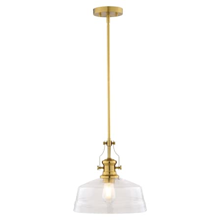 Vaxcel Beloit 1 Light Brushed Gold Farmhouse Pendant Light Clear Glass P0430