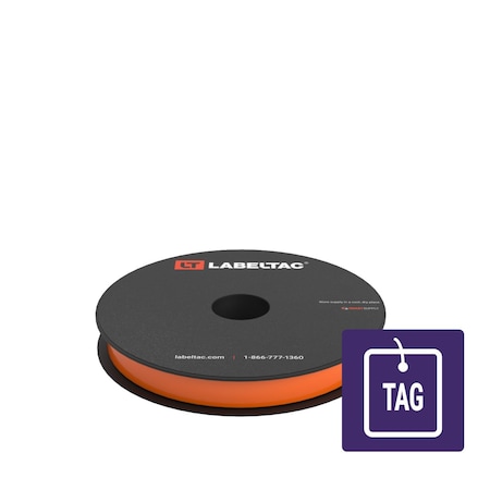 Labeltac Tear-Resistant Tag Stock 0.5in x 100ft LT4/LTPX, Orange LT0506TAG