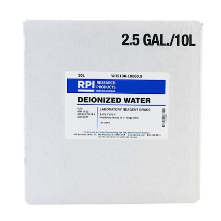 Rpi DI water ASTM TYPE II, 10 Liters W35100-10000.0