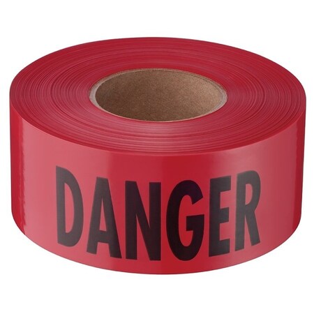 Empire Level 711004 Barricade Tape, 1000 ft L, 3 in W, BlackRed, Plastic 71-1004