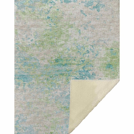 Homeroots 50" X 70" Green Teal And Beige Abstract Microfiber Plush Throw Blanket 712338