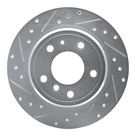 Dynamic Friction Co DFC Brake Rotor - Drilled and Slotted - Silver 631-31024L