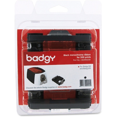 Badgy ID Card Printer Ribbon, Black, 8 in. H CBGR0500K