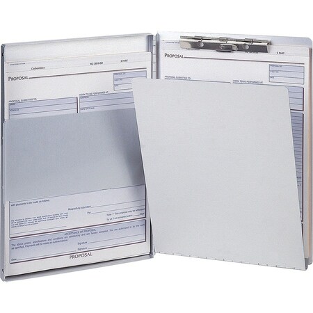 Officemate International Officemate Aluminum Forms Holder with Storage, Side Opening, 8-1/2" x 12", Silver 83203