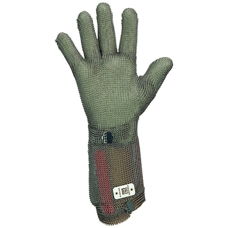 Workhorse Metal Mesh Hand Protection Gloves with Claw Hook Closure, 3-Inch Extended Cuff 1380-M