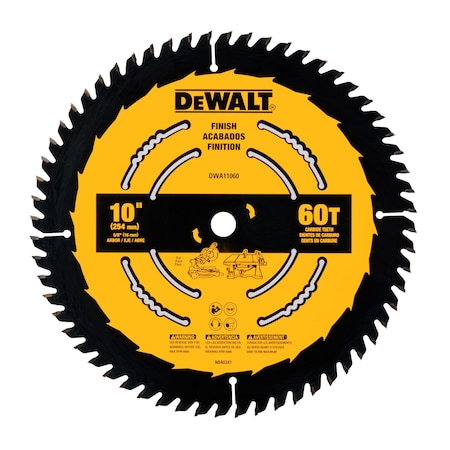 Dewalt CircularSawBlade, Carbide, Dia:10" DWA11060