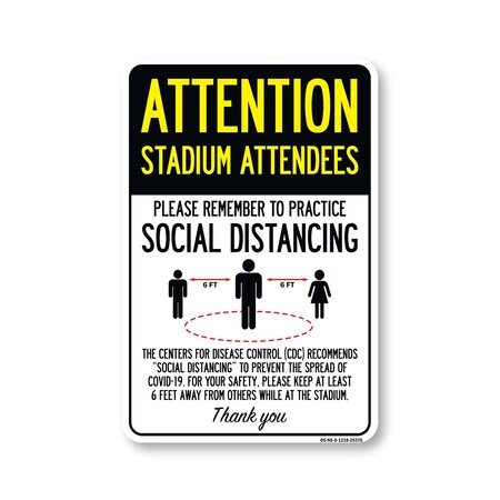Signmission Public Safety, Stadium Attendees Practice Social Distancing, 18in X 12in Decal, OS-NS-D-1218-25376 OS-NS-D-1218-25376