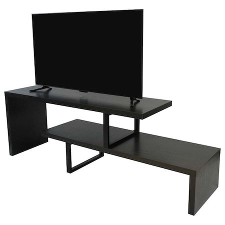 Leisuremod Orford TV Stand with MDF Shelves and Powder Coated Iron Legs, Phantom Grey ORS88GR