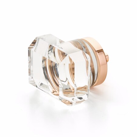 Schaub City Lights Rectangular Glass Knob Polished Rose Gold Finish 52-PRG