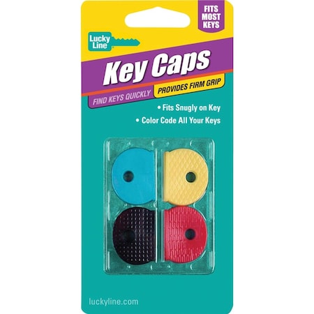 Lucky Line Vinyl Key Identifier Cap Assorted Colors, 4PK 16504