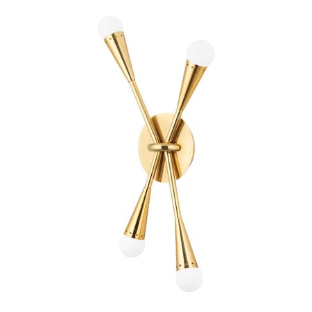 Corbett Lighting Aries 4 Light Wall Sconce 9.25 In. Vintage Polished Brass/Deep Bronze 401-04-VPB/BBR