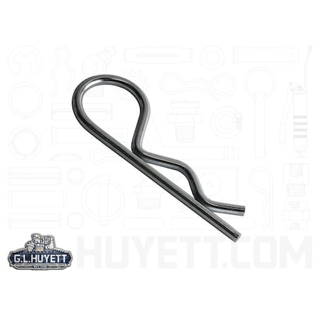 Huyett Bridge Pin, Zn Plt Spg Stl, .178 Wire Dia x 3.75 L x 1.5 In Eye Dia x Fits 7/8 to 1 Shft BP-2108