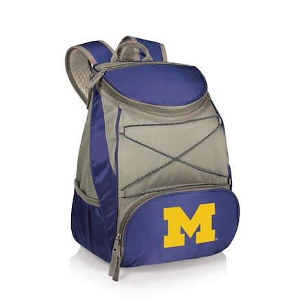 Picnic Time Family Of Brands NCAA Michigan Wolverines PTX Backpack CoolerNavy Blue with Gray Accents 633-00-138-344-0