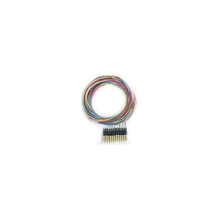 Cable Wholesale 12 Strand Fiber Pigtail, OM2 - 50/125, Multmode Black Boot LC/PC connectors, 3 meter 15F1-32012