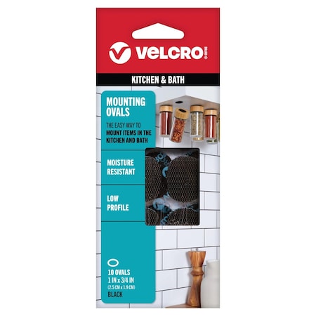 Velcro Brand Hook and Loop Fastener Heavy Duty Low Profile Small Nylon 1in L Black, 10PK 91000