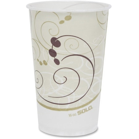 Dart Symphony Treated-Paper Cold Cups, 16 oz, White/Beige/Red, PK1000 RW16-J8000