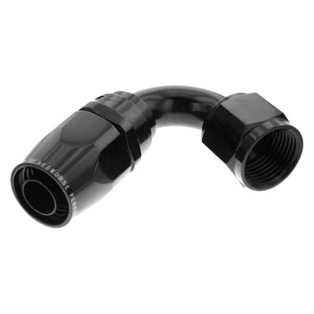 Red Horse Performance 120 deg Female Aluminum Hose End, Black RHP1120-08-2