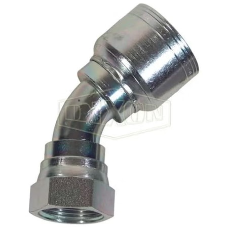 Dixon Smooth Bore Hose-to-Tube Fitting with Crimp Collar, Dash 8 x 1/2 in, Hose x FJIC, Carbon Steel FJC45-08-08