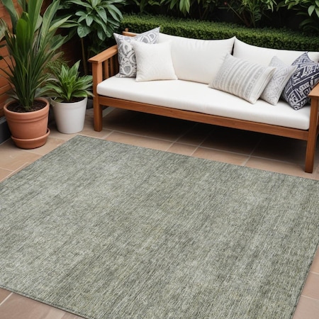 Homeroots 10' X 14' Sage And Ivory Abstract Washable Indoor Outdoor Area Rug 605565