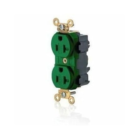 Leviton Straight Blade Receptacle, 5-20R, 20 A, 125V AC, Flush Mount, Self-Grounded M5362-SGN