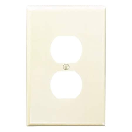 Leviton WallPlate, DuplexOutlet, Ivory, Plastic 86103